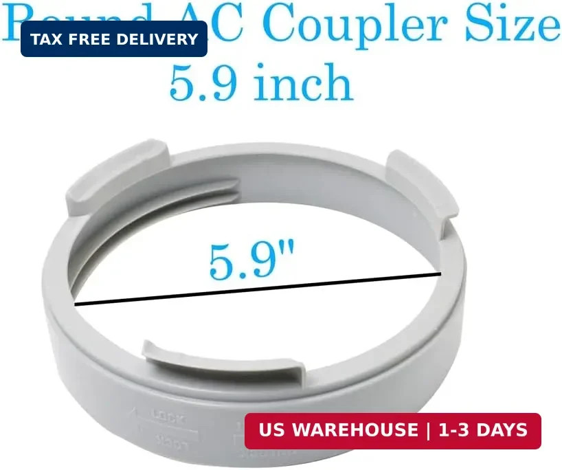 Portable Air Conditioner Exhaust Hose Coupler Window Adapter A/C Connector, 5.9
