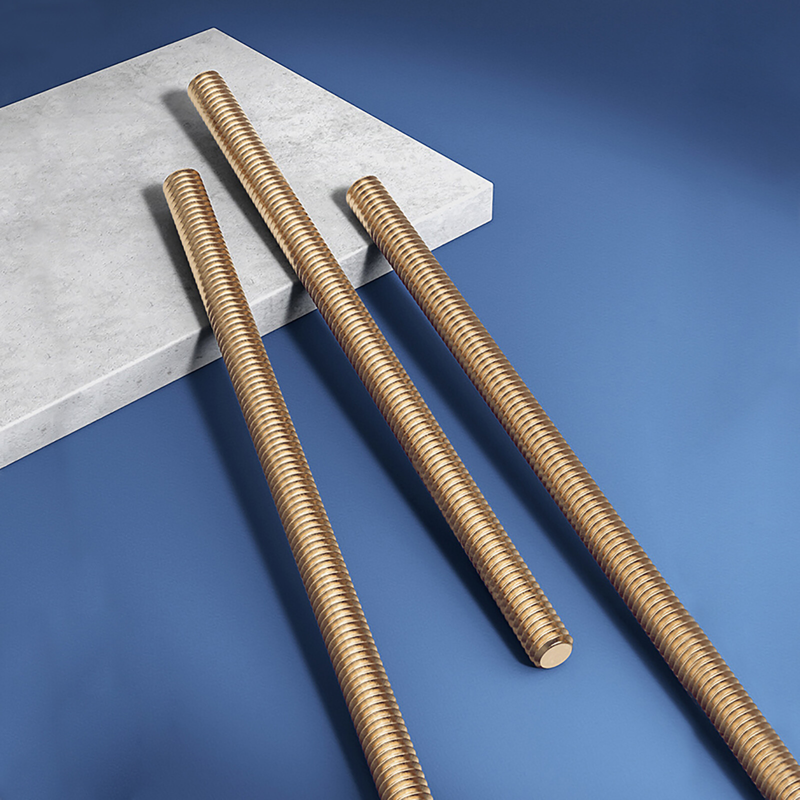 Solid Brass Threaded Thread Rod Bar Stud Studding Allthread M2-M20