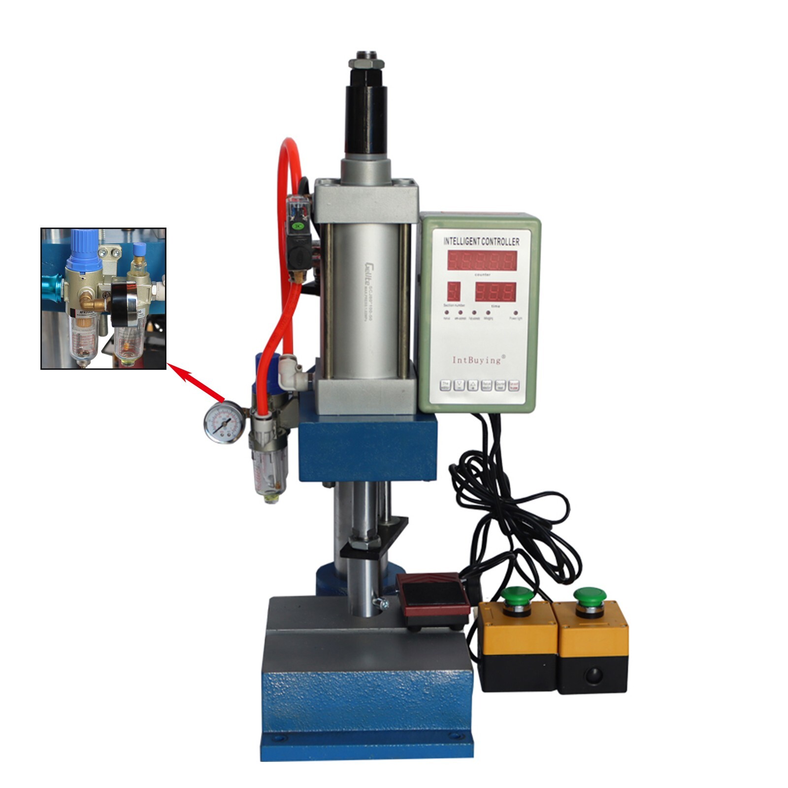 660Lb/300kg Pneumatic Punch Machine w/Display Controller &Foot Switch 110V New