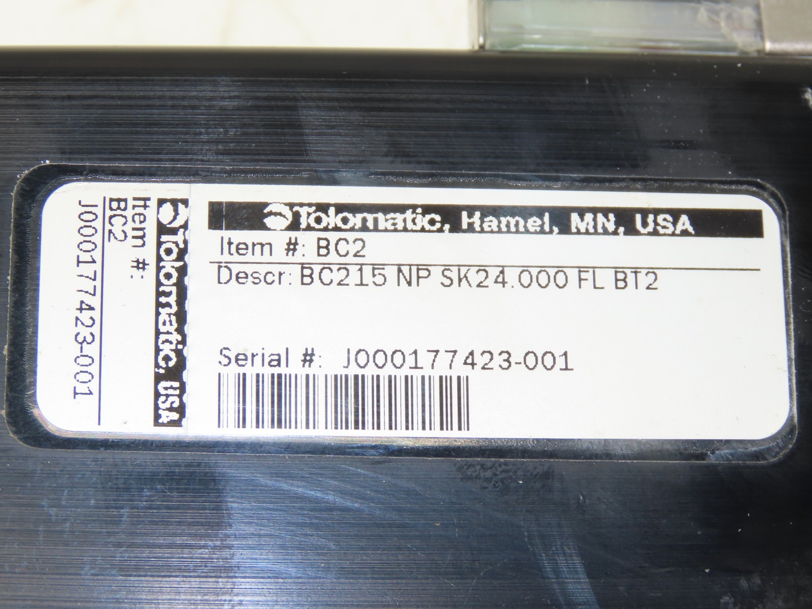 Tolomatic BC215 NP SK24.000 FL BT2 Pneumatic Band Cylinder Actuator 24″ Stroke