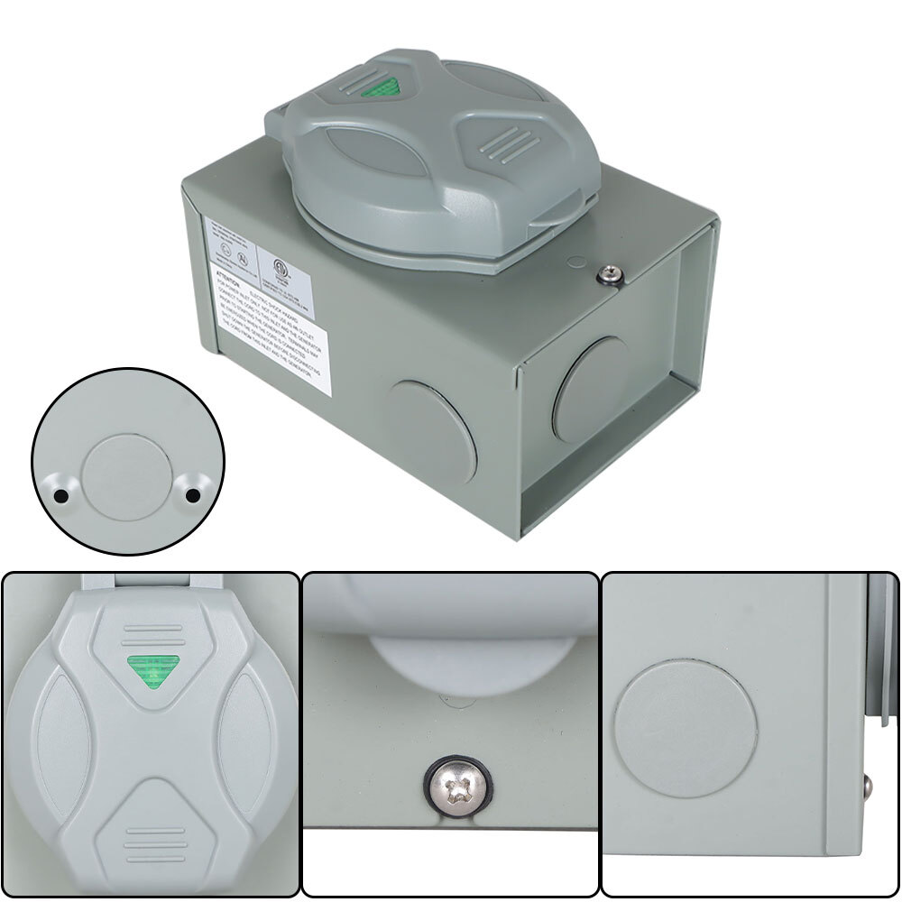 30 Amp Generator Power Inlet Box Weatherproof For 4 Prong Generator Cord Outdoor