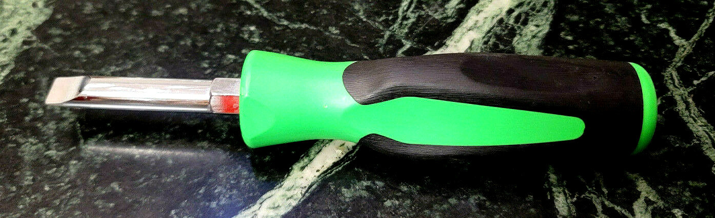 New Snap-on ™ Large Marine Aircraft Flat Slot Plug Screwdriver GREEN Hard Handle