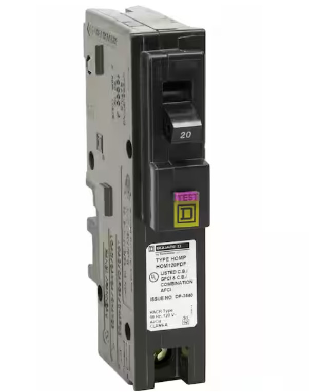 Square D HOM120PDF HomeLine Single Pole, 20A Dual Function Circuit Breaker – New