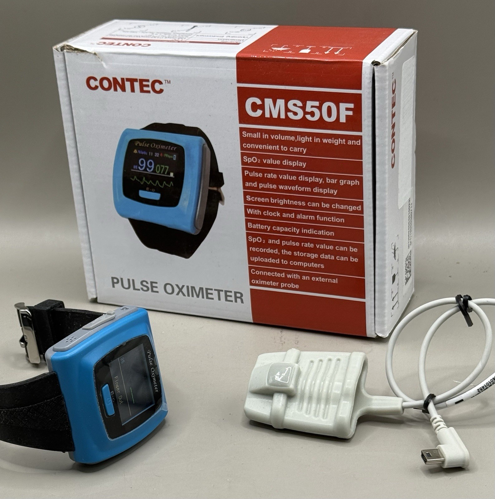CONTEC CE FDA Wrist Pulse oximeter spo2 PR blood Oxygen adult probe CMS50F