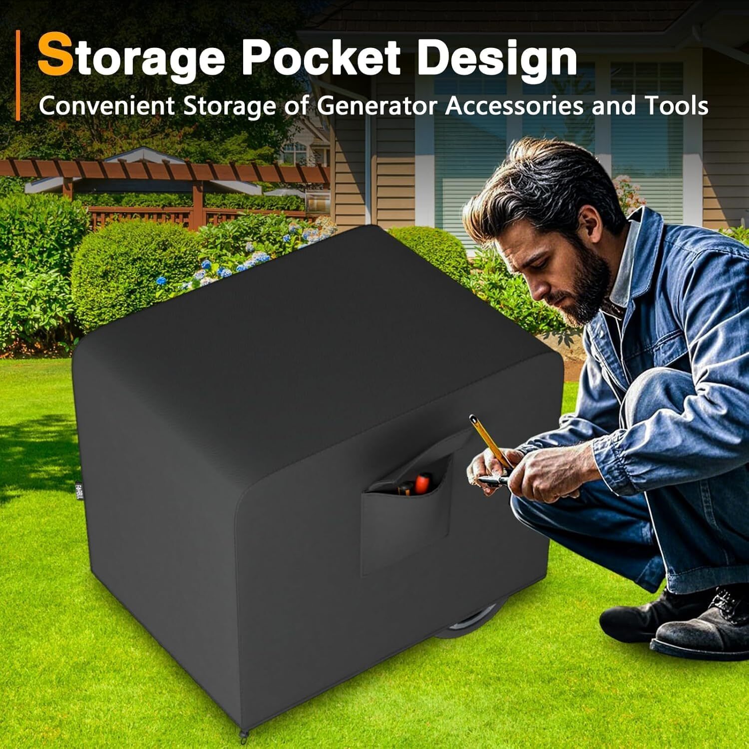 Generator Cover for Most Generators 5000-10000 Watt 32’’L x 24’’W x 24’’H 420D