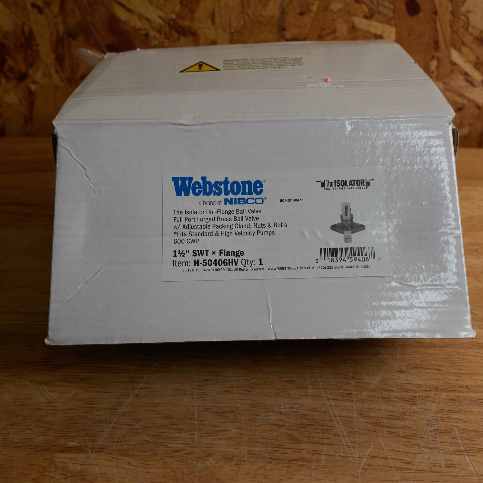 Nibco/Webstone Isolator Uni Flange Ball Valve 1 1/2″ Sweat x Flange H-50406HV