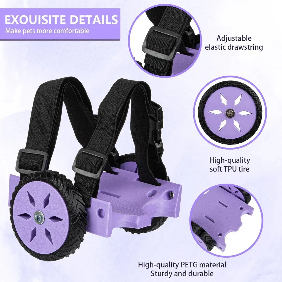 Adjustable Small Pet Wheelchair for Guinea Pig Rabbit Hamster 0.8 lb