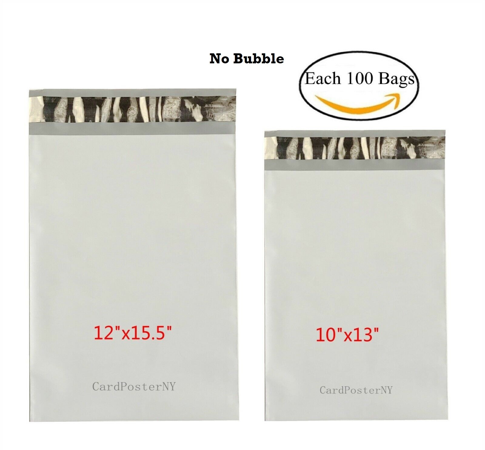 200 Each 100 10×13 12×15.5 Poly Mailers Shipping Envelope Self Sealing Bags 2Mil