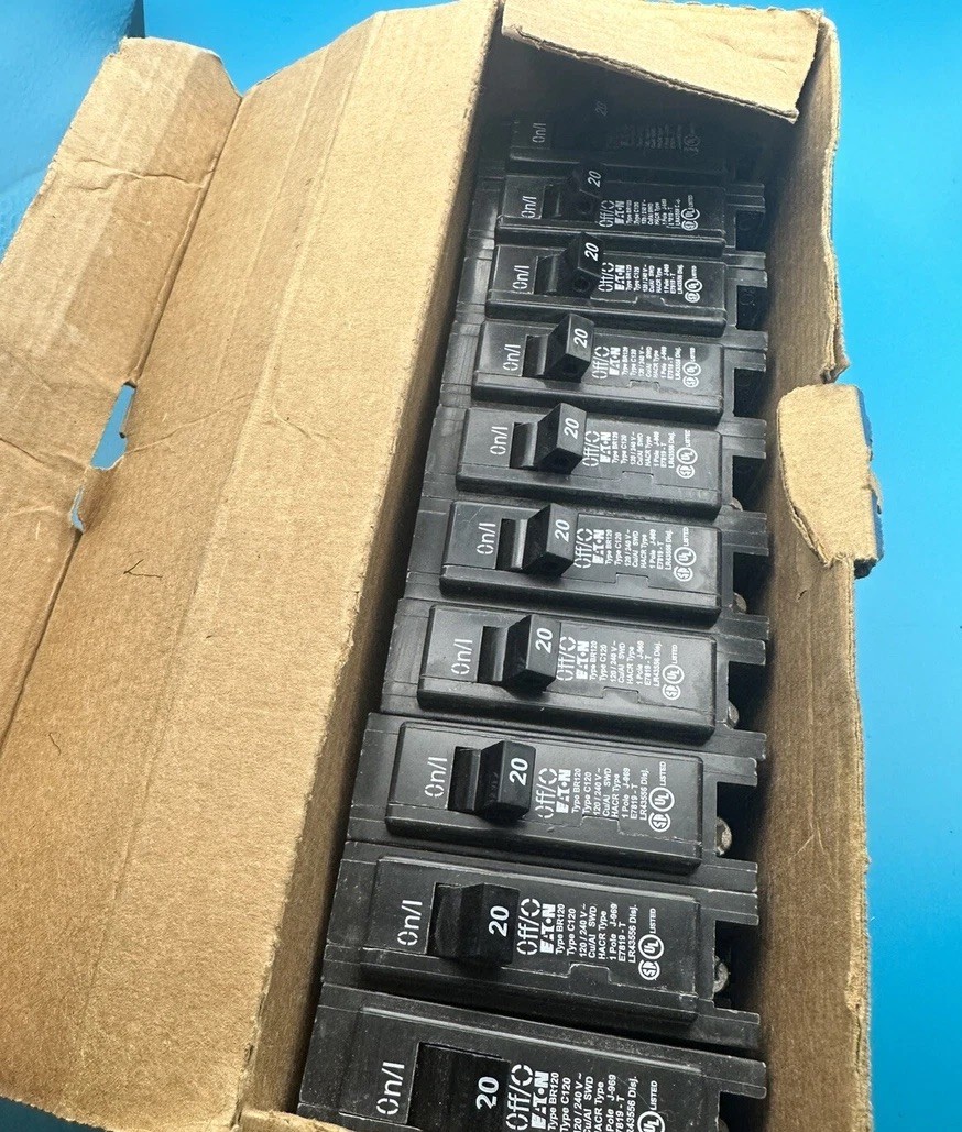 10 NEW Eaton BR120 1 Pole 20A Circuit Breaker