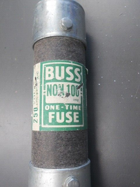 Nice Bussmann NON 100 Amp One-Time Fuses 250 Volts