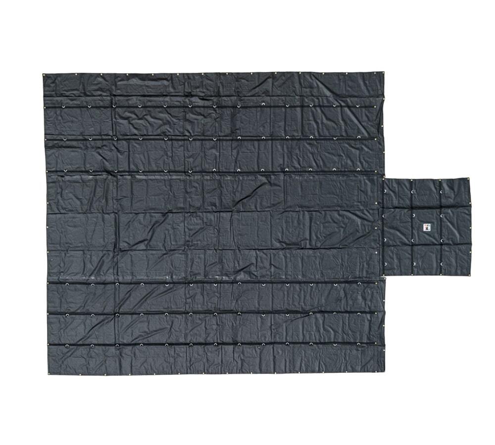 24’x27′ Flatbed Trailer Heavy Duty Tarp – 18Oz Vinyl Black Lumber Tarp (8′ Drop)
