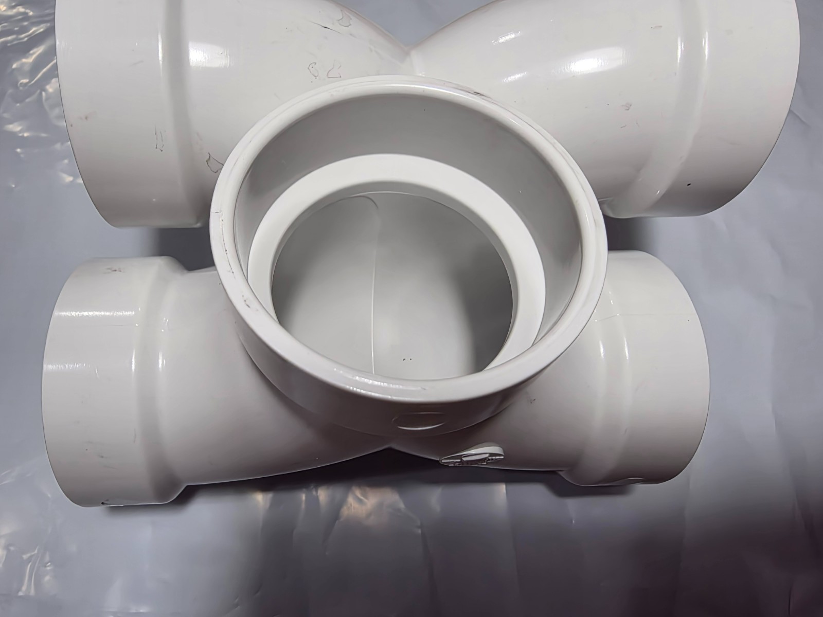 Lot 10, 2″ PVC, 3-Way 90° Double Sweep Elbow, Spears P327-020