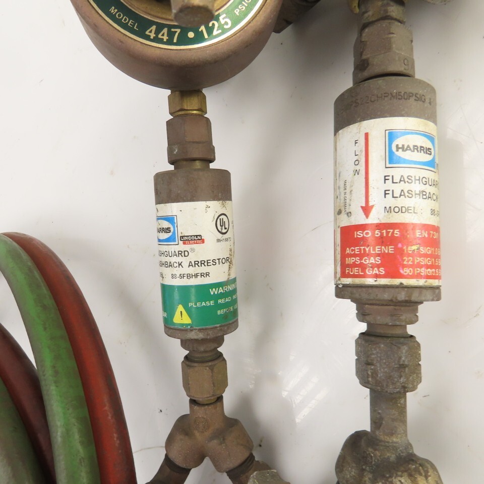 Harris Oxygen & Acetylene Regulator/Hose Assembly 6′ W/ Arrestor
