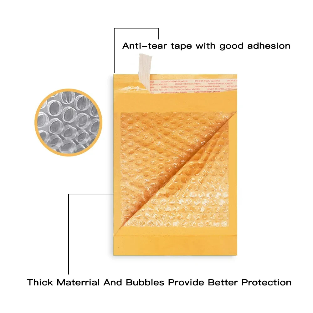 Coolpkg 250pcs #00 5×10 Kraft Bubble Padded Shipping Envelopes Mailers 5*10