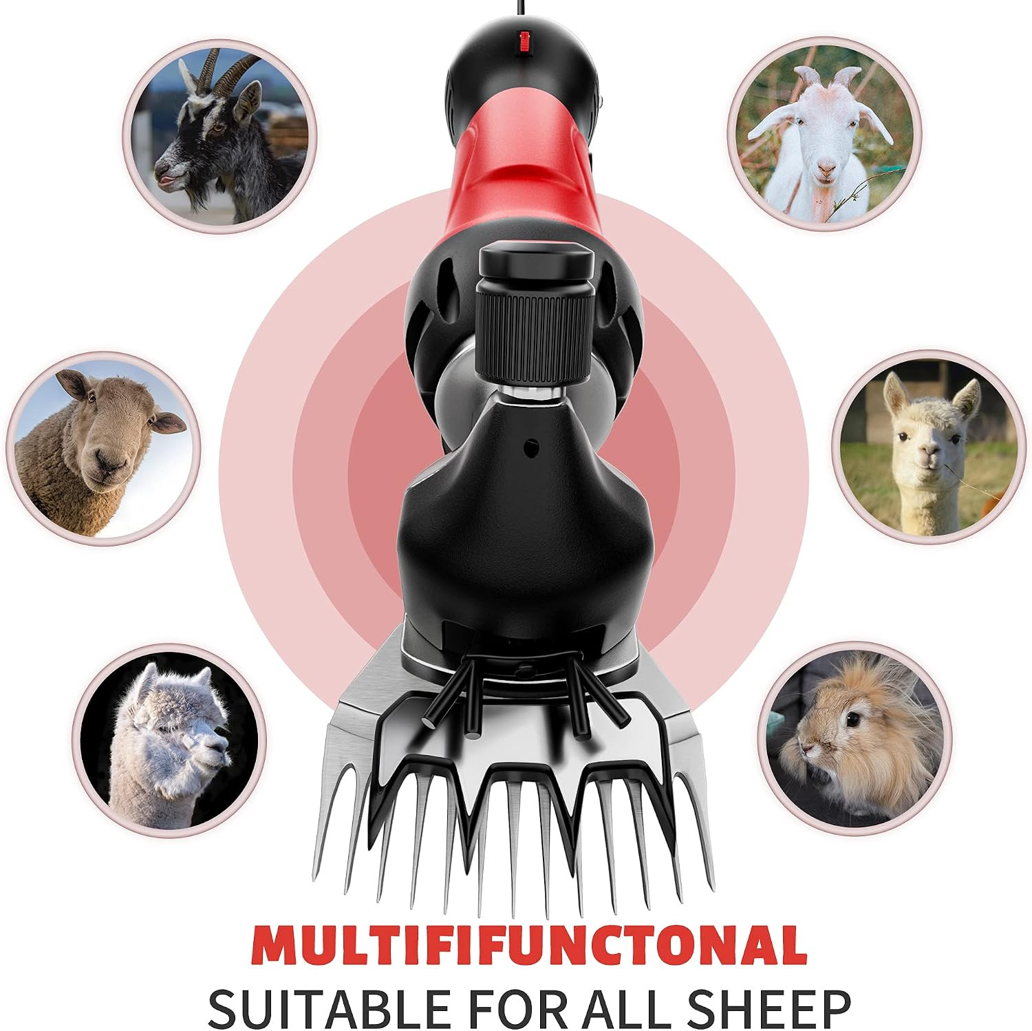 2026 Upgraded Sheep Shears 500W, Professional Electric Sheep Clippers, Farm Live