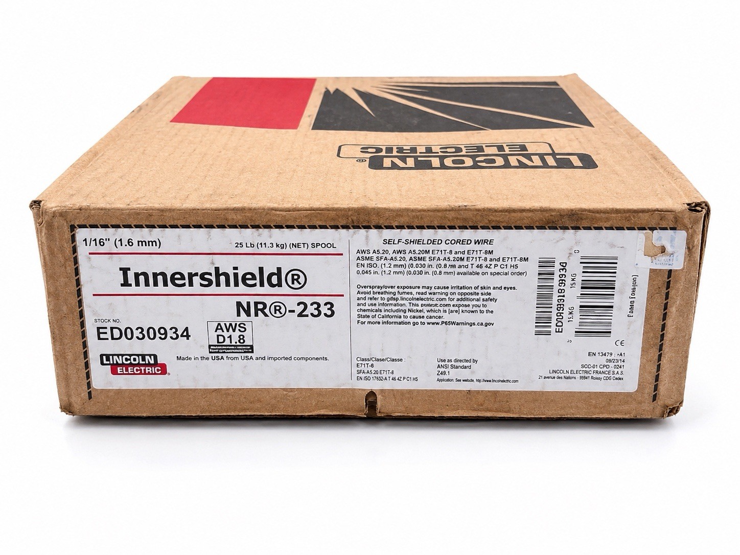 Lincoln Electric ED030934 Innershield NR-233 E71T-8 1/16″ 25lb Flux-Core NEW