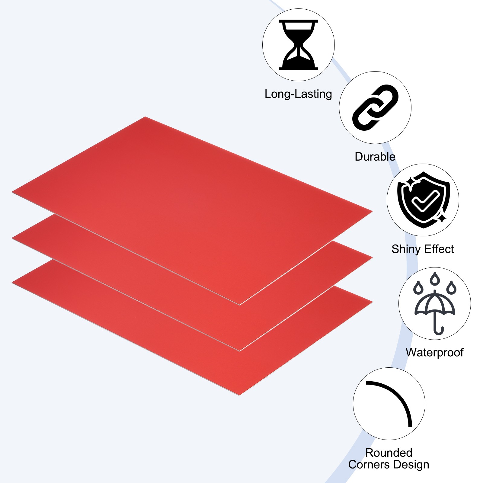 3 Pcs 6×10 Inch Red Anodized Aluminum Sheet Laser Plates for Engraving