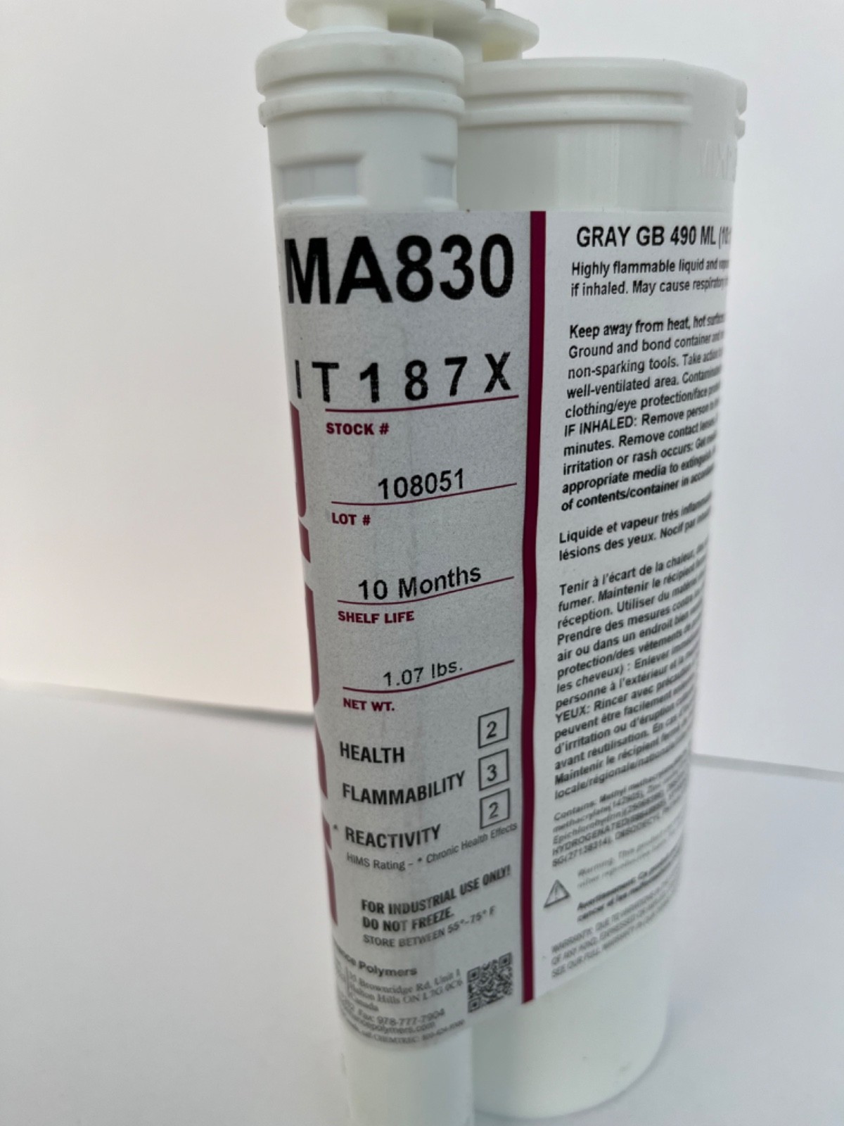PLEXUS MA830 – 490ML IT 187X Activator / Adhesive, Gray