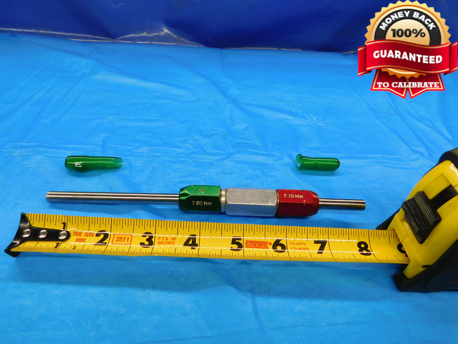 7.60 & 7.70 mm PIN PLUG GAGE GO NO GO 8.000 -.400 8 .2992 7.600 7.700 EXTRA LONG