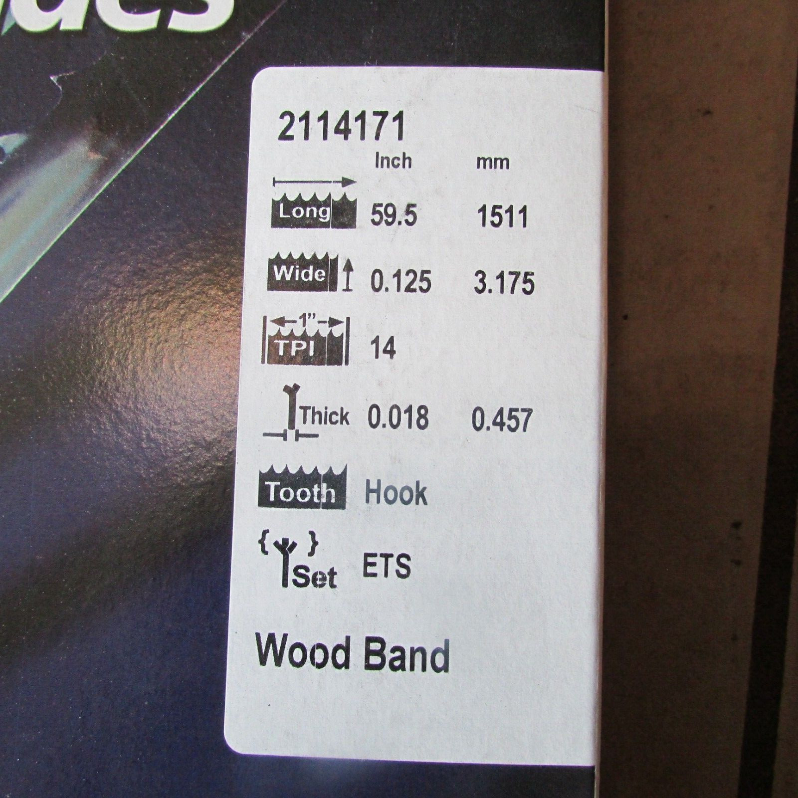 Olson Band Saw Blades – Wood Band – #2114171 – 59.5″ Long – 0.125 Wide (B 97)
