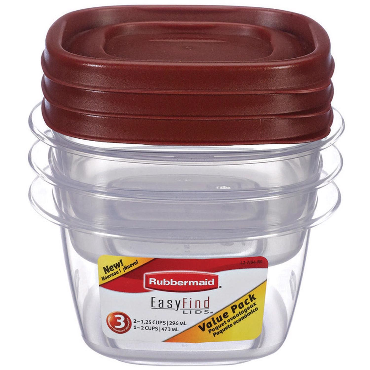 Rubbermaid White Food Storage Container Set 3 pk