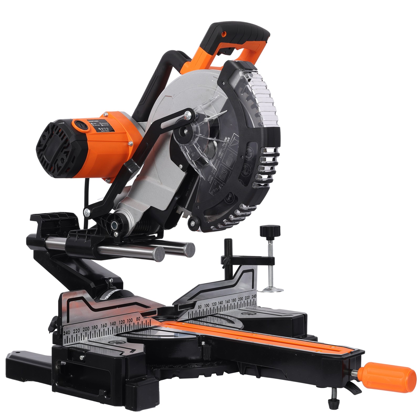 10″Dual Bevel 2 Speed Sliding Miter Saw w/LED,48T Blade,0-45°Bevel,5000/3200 RPM