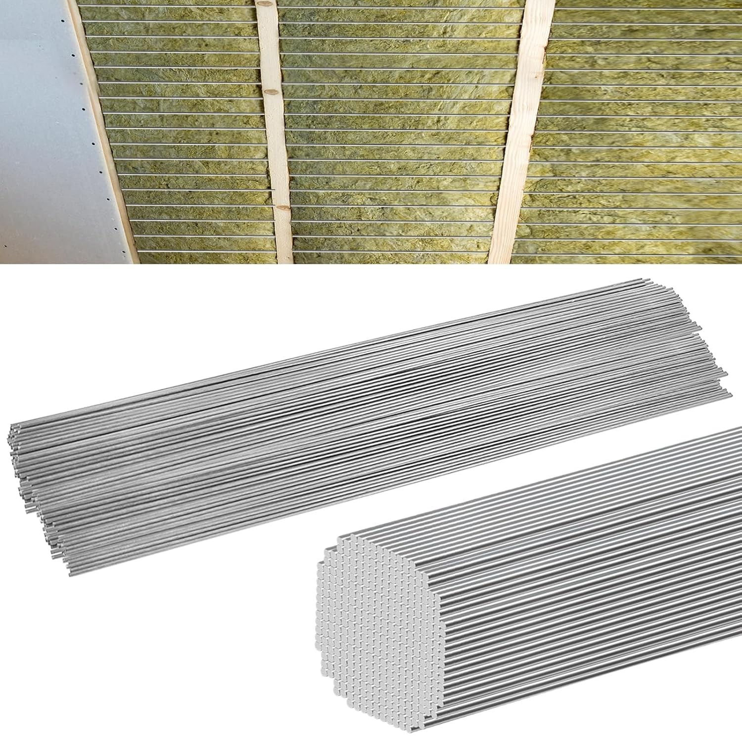 160 PCS Insulation Support Wires 16 Inch 1095 High Carbon Steel 2mm Rods