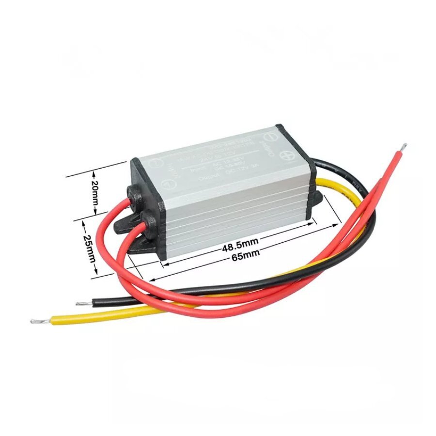 15-80V In To 12V Out 3A 36W DC-DC Waterproof Buck Converter Module