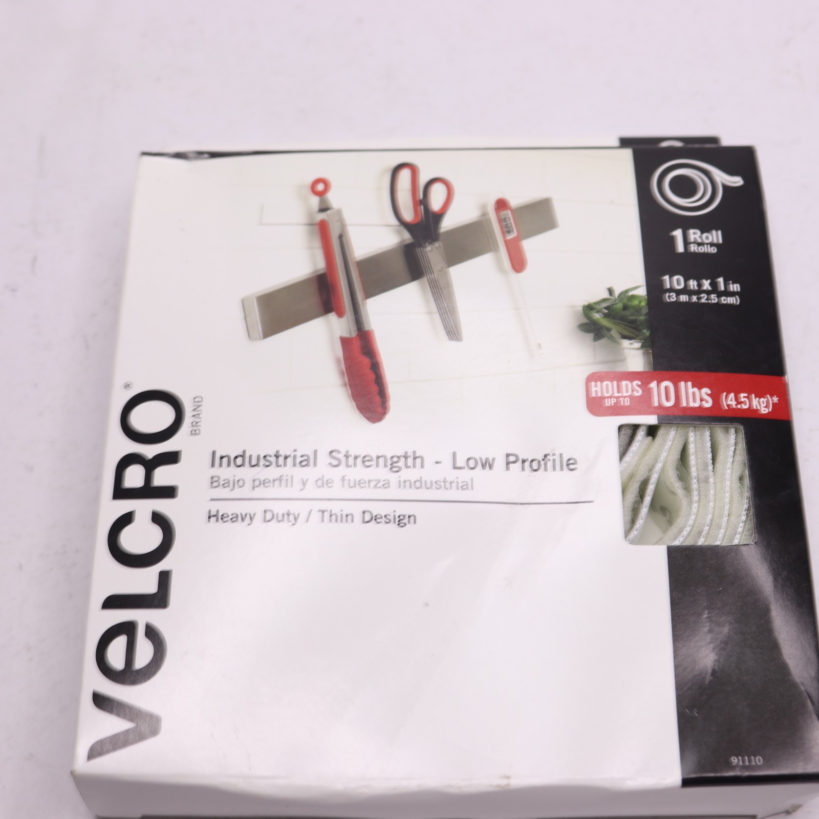 VELCRO(R) Indoor/Outdoor Heavy Duty Fastener White Holds Up To 10lbs 10ft x 1