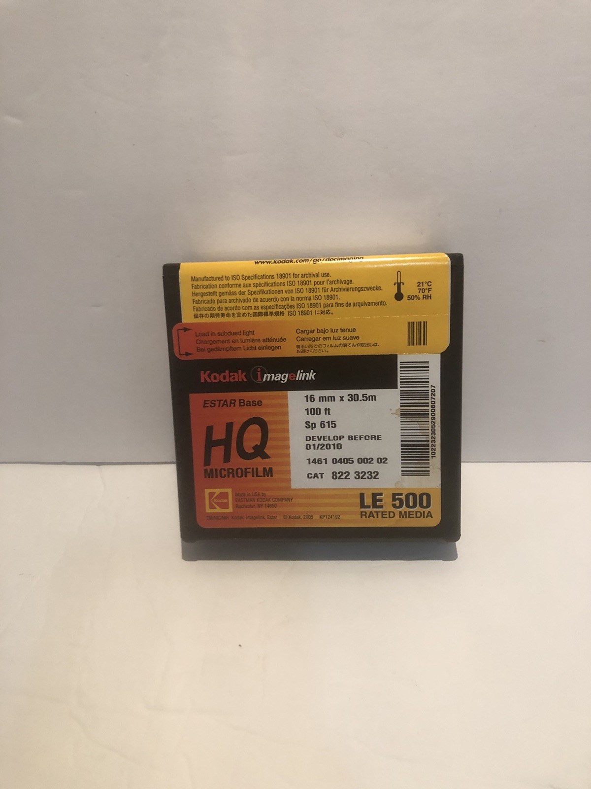 Kodak HQ Microfilm 16 mm x 30.5 m, 100ft LE500, Sp 615. Lot Of 4 Rolls Exp 01/10