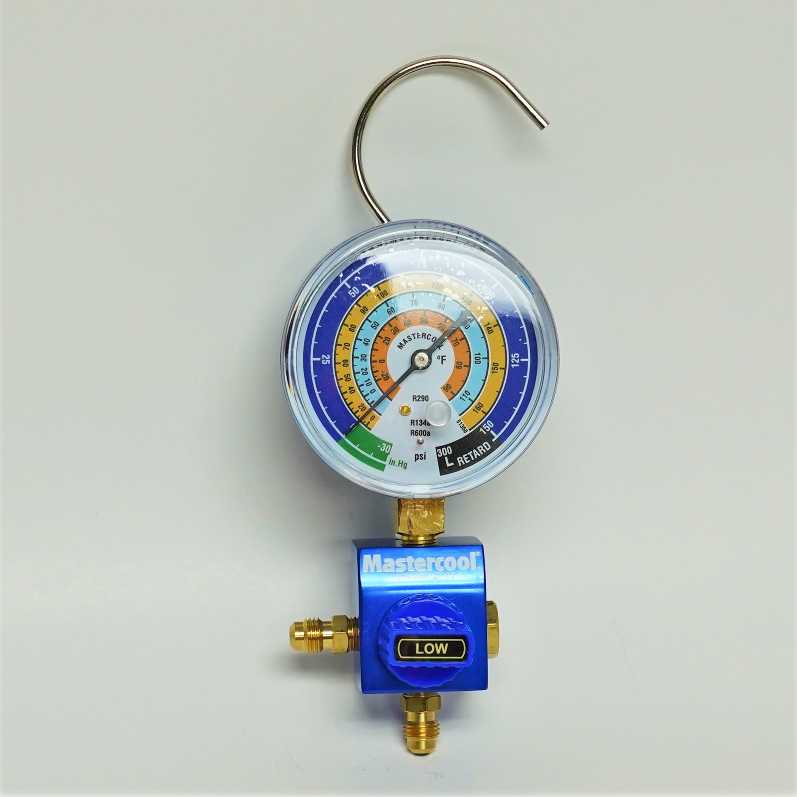 Mastercool 92103-53-1/4 Manifold Gauge with 1/4″ Ball Valve for R600a R290 R134a