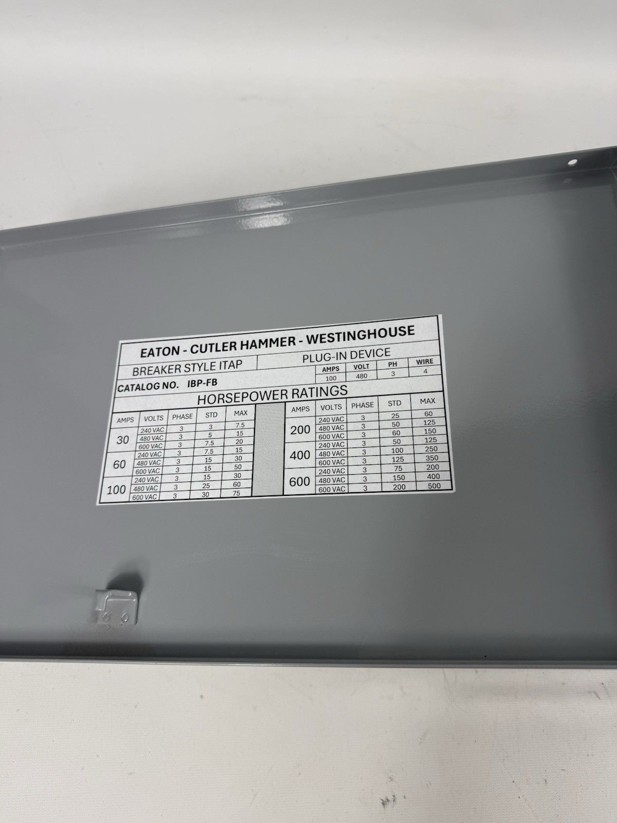 WESTINGHOUSE ITAP 2528D30G01 100A CIRCUIT BREAKER BUSWAY IBP-FB 100 AMP 600V 4W.