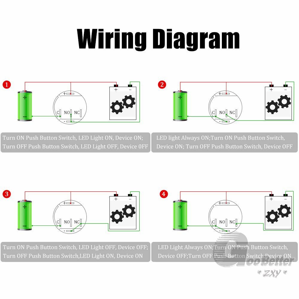 12mm LED ON OFF Waterproof Stainless Steel Momentary Push Button Power Switch