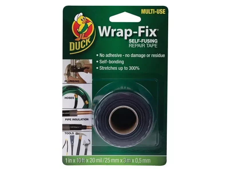 Duck Wrap-Fix 1 in. W X 10 ft. L Black Self-Fusing Repair Tape