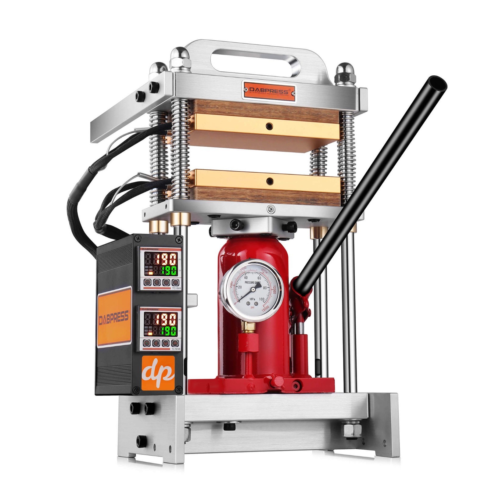 Dabpress Truebar 10 Ton Flagship Press with a Pressure Gauge – 4×7″ Heat Plates