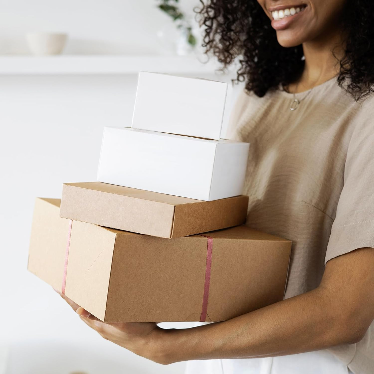 12Pack 4X4X2 Small Shipping Boxes – Brown Corrugated Cardboard Mailer
