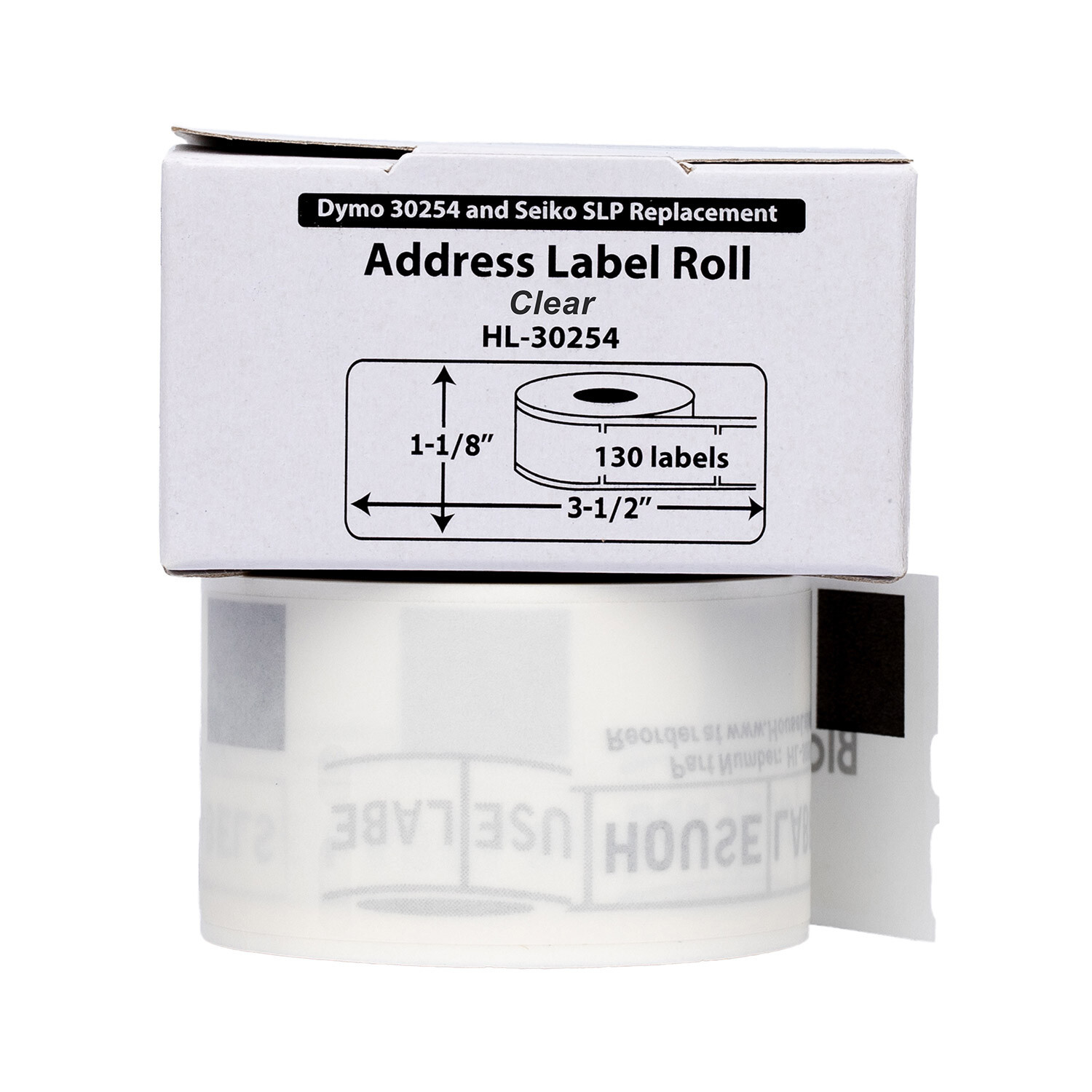 DYMO 30254 Clear Address Labels (1-1/8″ x 3-1/2″) – (2) Rolls of 130