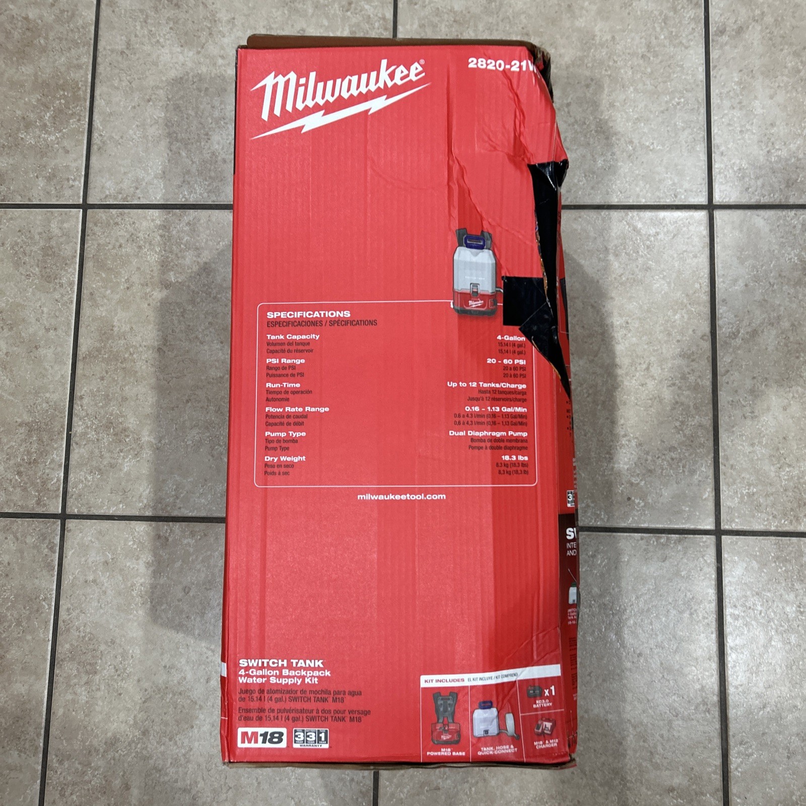 NEW Milwaukee 2820-21WS M18 4-Gallon Backpack Water Supply Kit Battery& Charger