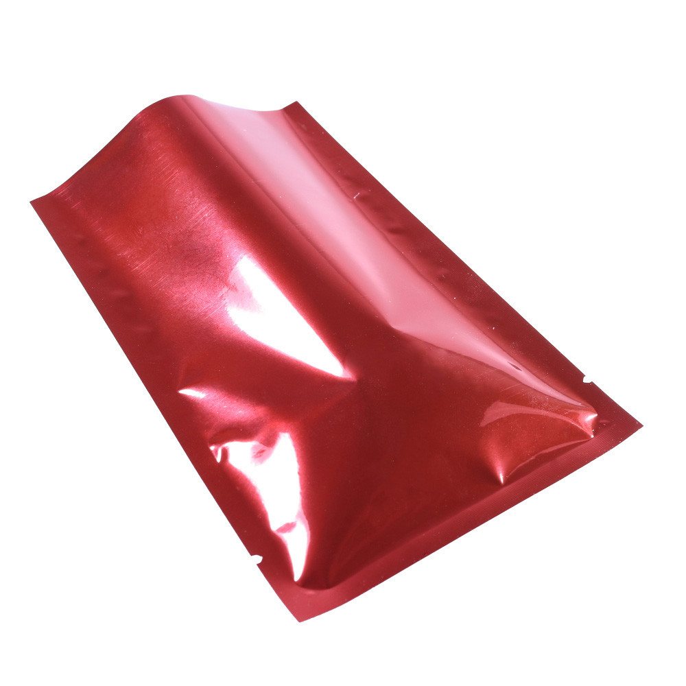 Many Sizes for Glossy Red Flat Foil Mylar Heat-Sealable Open Top Pouch Bag R05