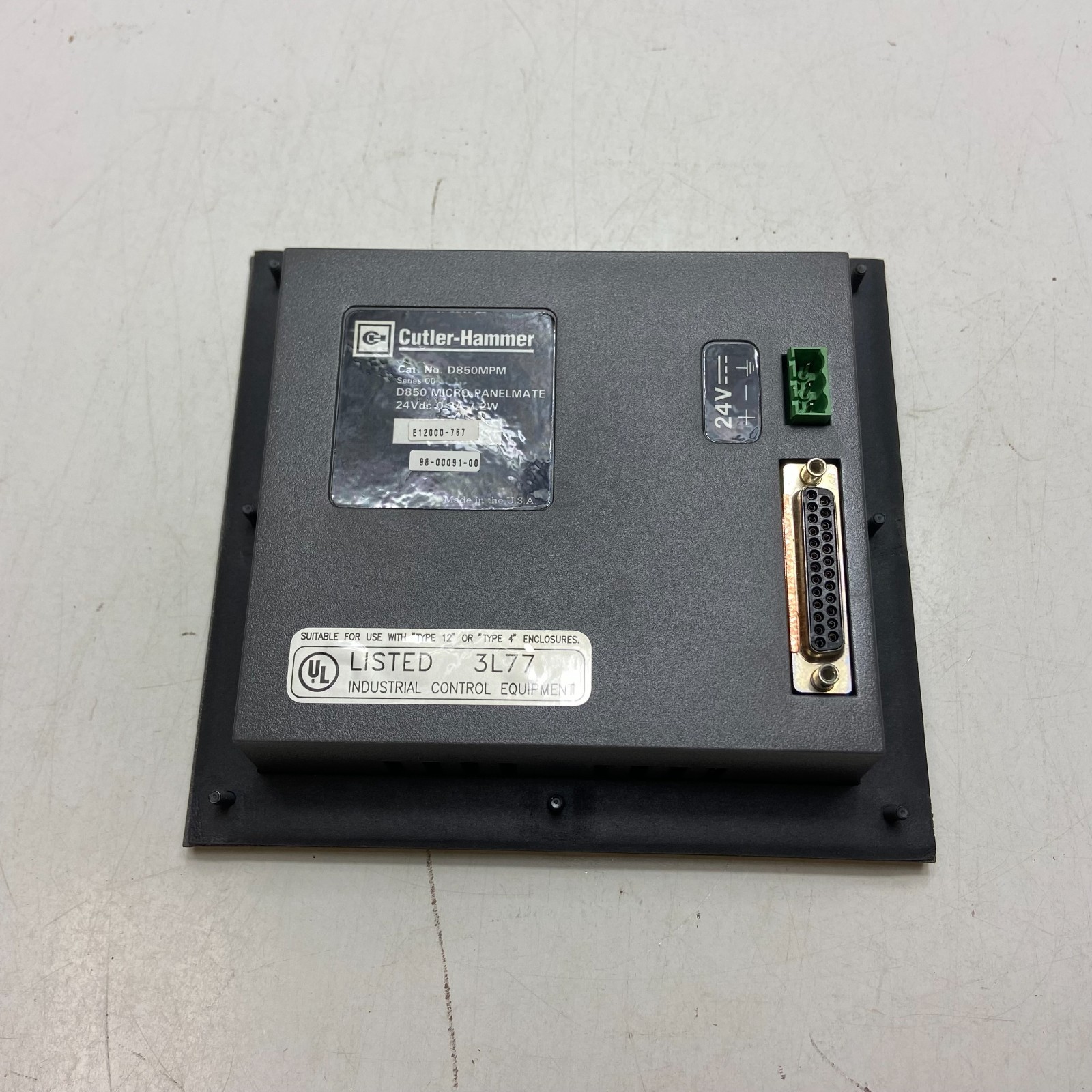 CUTLER HAMMER D850MPM MICRO PANNEL MATE D850 SER. 00 0.3A 24VDCV 7.2W