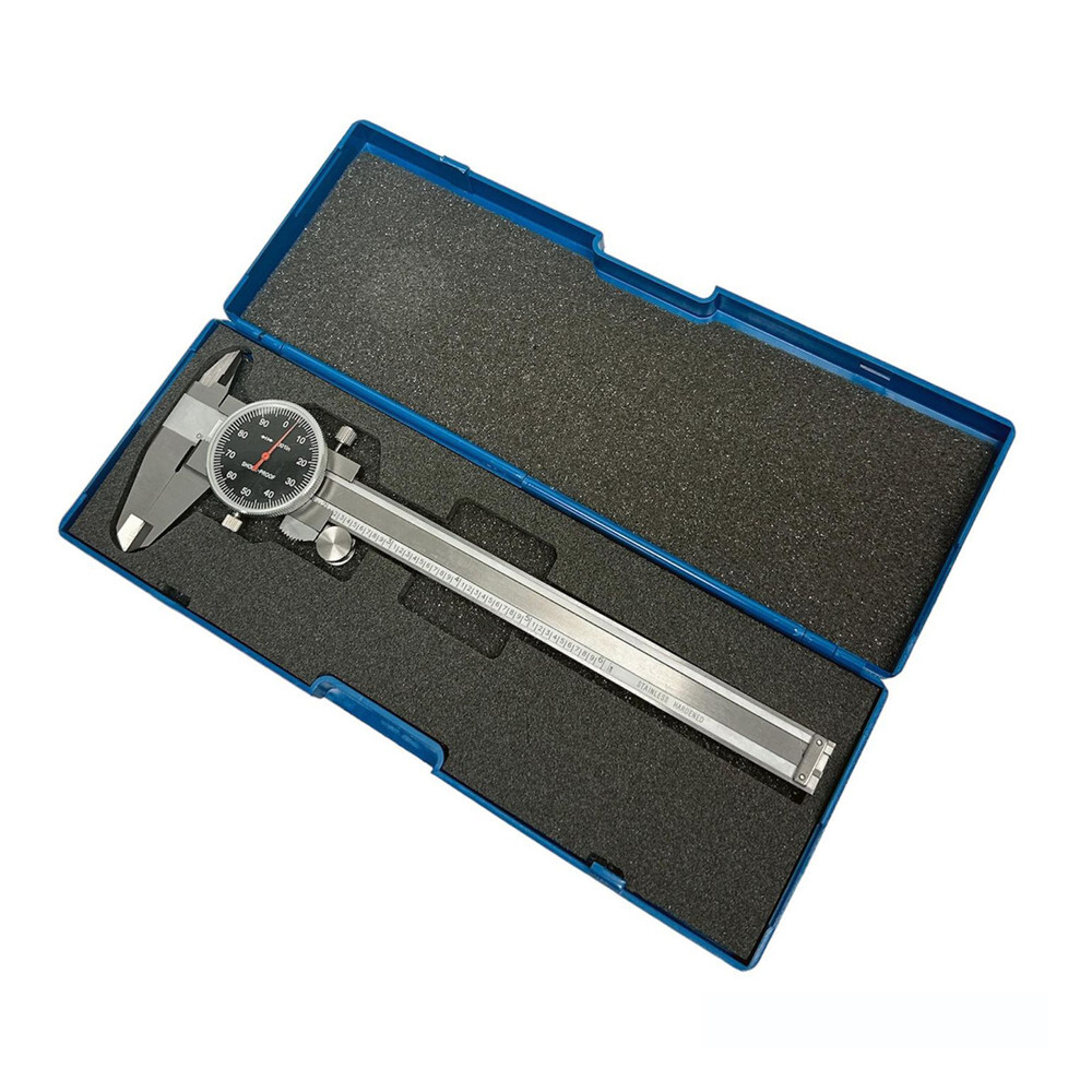 Black Face 0-6″ stainless Steel Dial Caliper Shock Proof 0.001″ Graduation
