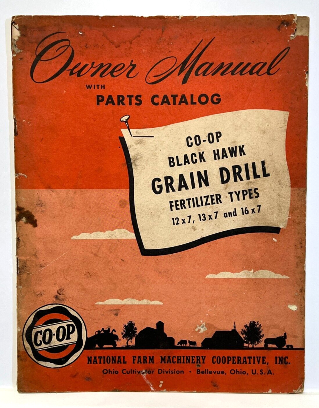 Vintage CO-OP Black Hawk Grain Drill Fertilizer Owners Manual Parts Catalog