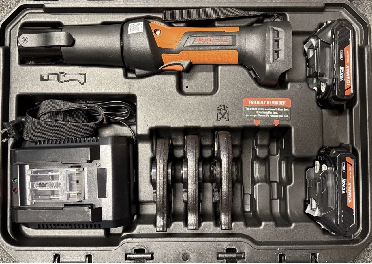 VEVOR Press Tool 18V Electric Pipe Crimping Tool Copper Pipe 24KN 3 Jaws SL-2430