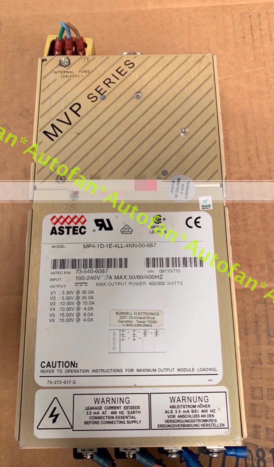 1pc used MP4-1D-1E-4LL-4NN-00-687 73-540-6087 power supply module