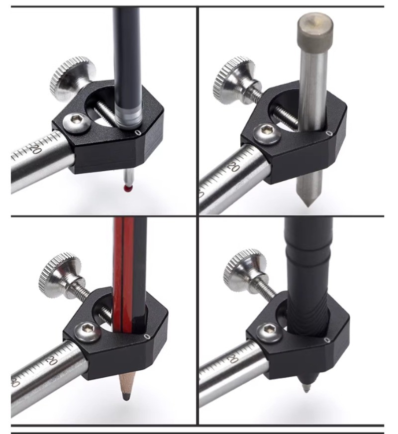 Dual-Purpose Straight and Curved Line Scribing Tool Parallel Line Drawing Tool