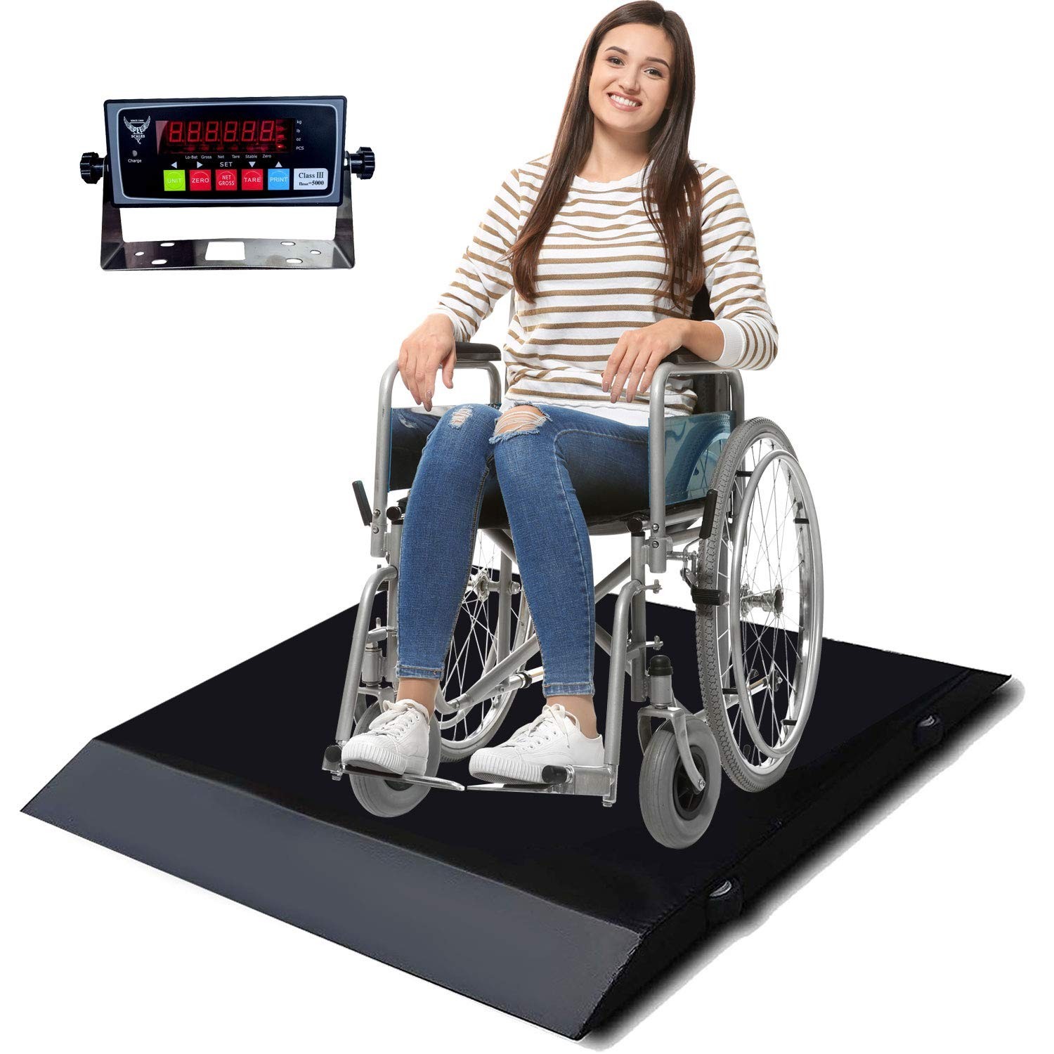 Refurbished Prime 1000lb Wheelchair Scale w/ Indicator Ultra Portable & Durable