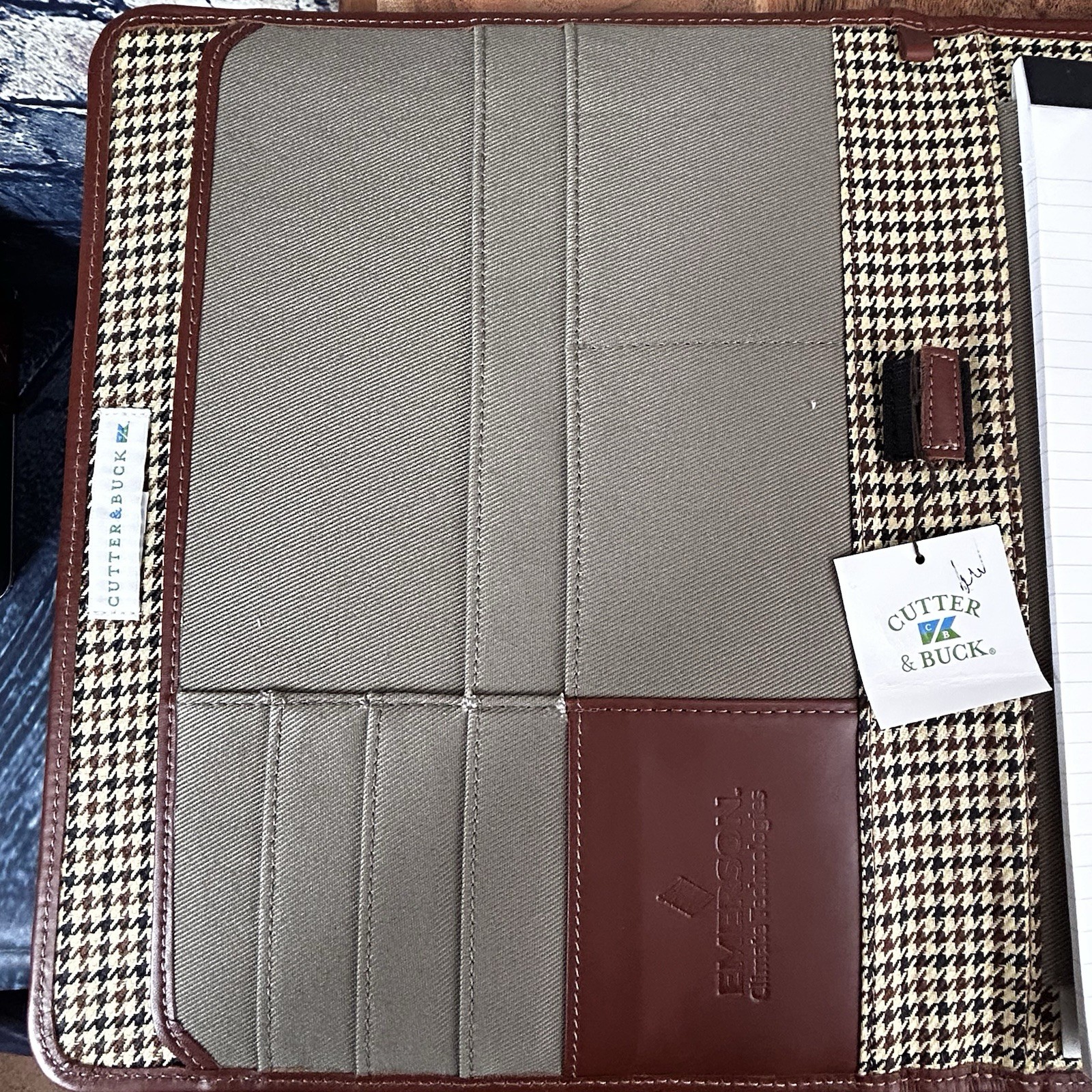Cutter & Buck Leather And Canvas Pad folio Notepad Notebook