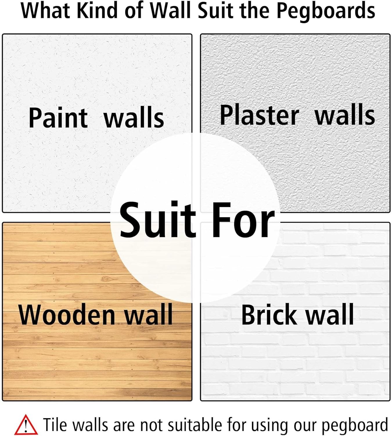 Strong & Lightweight Black Pegboard Wall Organizer Panels for Crafts & Tools