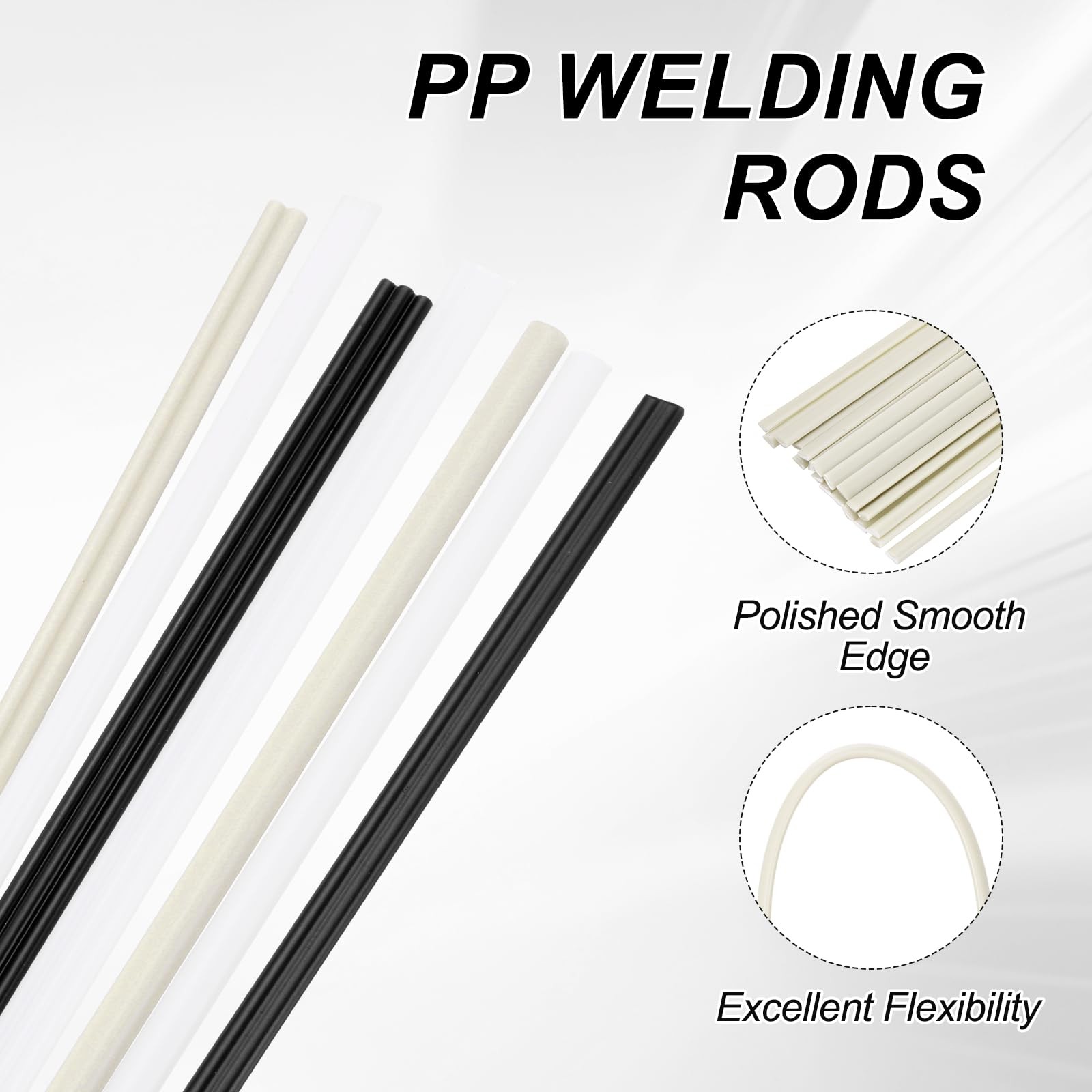 20 PCS Beige 8 Inch PP Plastic Welding Rods 3/16×1/4 Inch For Car Bumper
