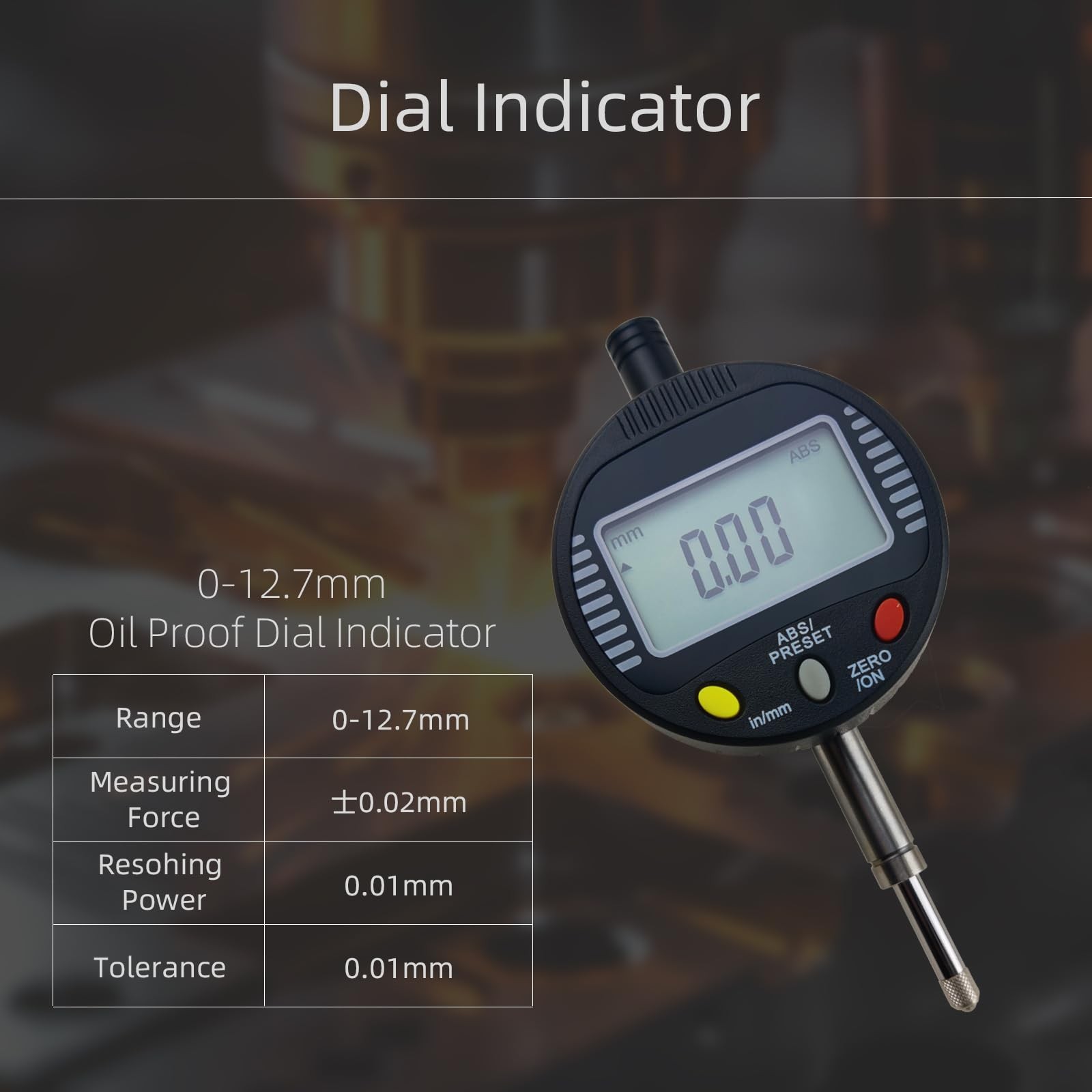 Electronic Digital Dial Gauge,with A Range of 0.5in/12.7mm and A 0.5 in/0.01